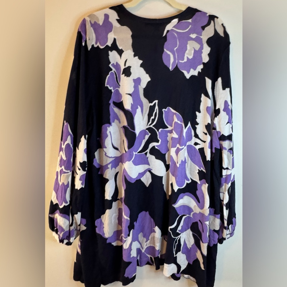 NEW Chico’s Purple Blooms Cardigan Sweater in Parisian Purple Size 4 / XXL / 20 - Picture 4 of 9